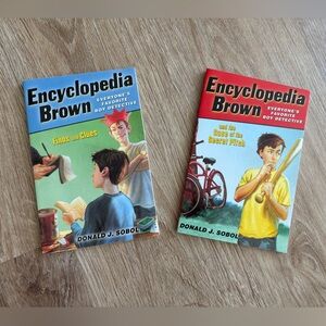2 Encyclopedia Brown Books: Case of the Secret Pitch/ Find the Clues